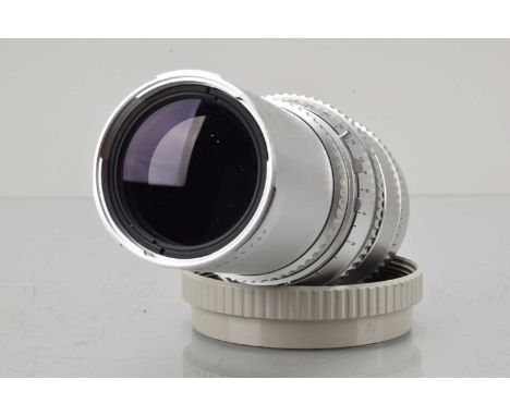 A Hasselblad Carl Zeiss C 250mm f/5.6 Sonnar Lens, serial no 5635787, shutter working, barrel G, some light marks, elements G