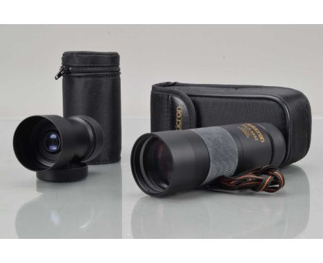 An Opticron BGA 8 x 42 6.4° Water Proof Monocular, body G-VG, elements G-VG, with Opticron 2.5 x Tele Adapter, VG