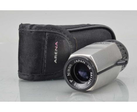 A Nikon UE 5 x 15 9° Monocular, serial no 031109, body G-VG, elements G, in Arena branded soft case