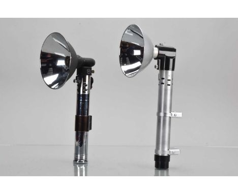 Two Flash Holders, a Heiland Synchronar and Graflex Graflite flash holder, both with reflectors