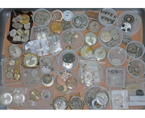 A tray of wristwatch spares.  