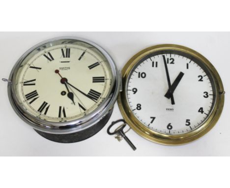 A Smiths Astral bulk head clock diam. 24cm and another similar.  