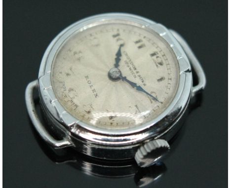 A 1920s Rolex Prima ladies wristwatch having double signed guilloche dial for retailer Croydon &amp; Sons, Ipswich, Arabic nu