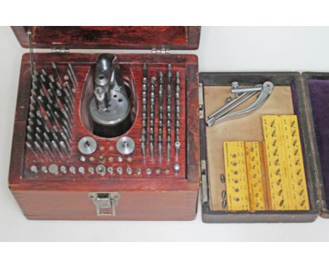An "Inverto Staking Tool No.18" watch maker's staking set by Kendrick &amp; Davis, Lebanon, together with a WHS Special Endst