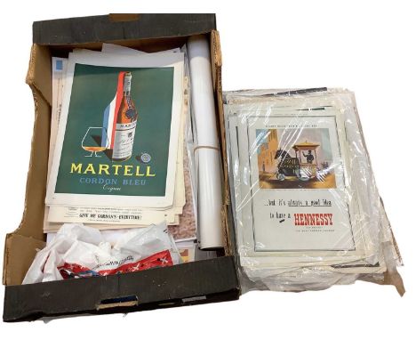 Box of advertising prints, 1910s and later, pop music prints etc