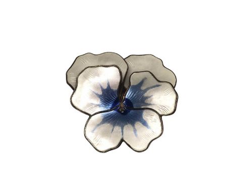 David Andersen Norwegian silver and enamel pansy brooch, 4.5cm wideOverall very good condition. The enamel appears to have no