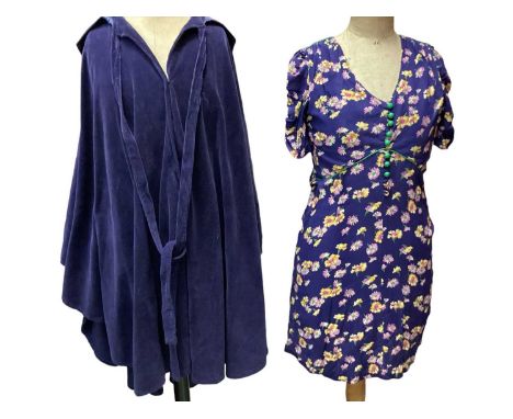 Small selection of vintage clothing including Laura Ashley Made in Wales purple corduroy circular sleeved cape, DollyRockers 