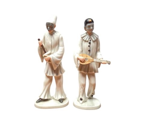 A pair of Royal Copenhagen Italian Comedy figures