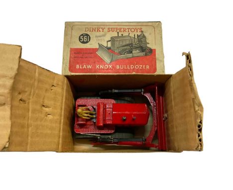 Dinky Blaw Knox Bulldozer No 561 boxed plus an unboxed Heavy Tractor.