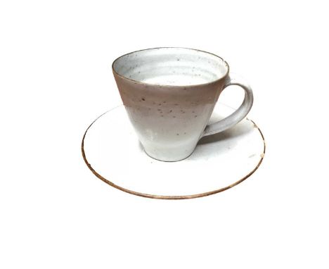 Lucy Rie &amp; Hans Coper studio pottery cup and saucer, together with various studio pottery vases, jugs, bowls etc (16)Cup 
