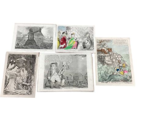 Collection of unframed satirical prints after Gillray, Bohn and later editions
