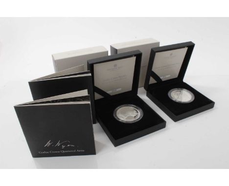 G.B. - Royal Mint 2021 silver proof Great Engravers Series 2oz coins to include Gothic Crown Portrait &amp; Gothic Crown Quar