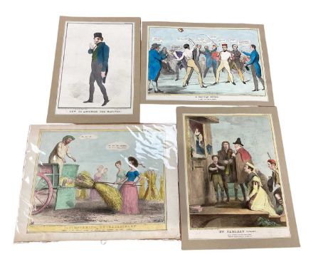 Collection of unframed satirical prints after Gillray, majority Bohn edition and similar satirical prints, approximately 30