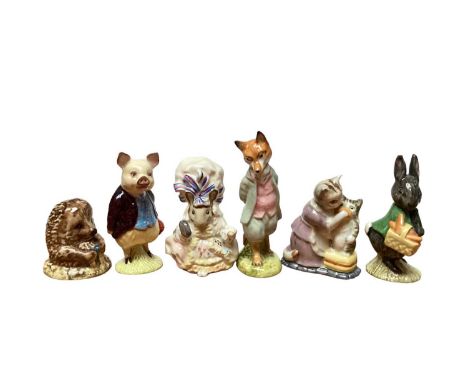 Eleven Beswick Beatrix Potter figures - Little Black Rabbit, Tabitha Twitcit and Miss Moppet, Old Mr Brown, Mr Jeremy Fisher,