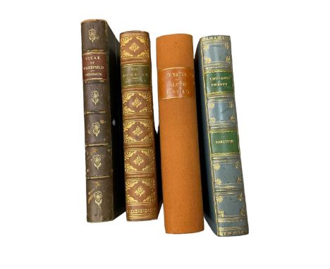 Decorative bindings, including Goldsmith - Vicar of Wakefield, illustrated by Hugh Thomson, 1892 reprint, Captain Marryat, Th