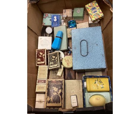 Collection vintage perfumes and cosmetics including Hermes Caleche, Chanel No 5, Guerlain etcPerfumes are almost all empty