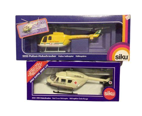 Siku diecast 1:55 Scale Police Helicopter No.2222 &amp; Red Cross Helicopter No.2535 &amp; other manufacturers, plus Spitfire