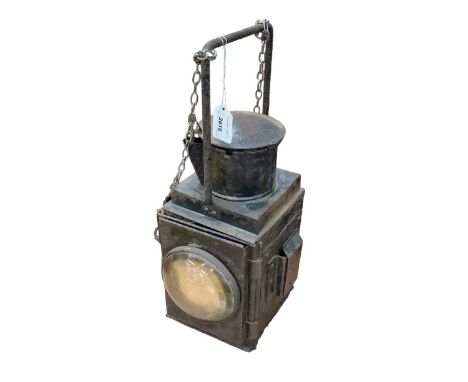 Vintage British Rail railway lamp stamped BR