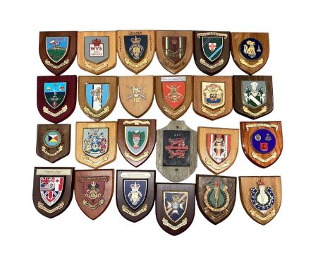Collection of various military related crests to include army regiments and veterans associations (24)