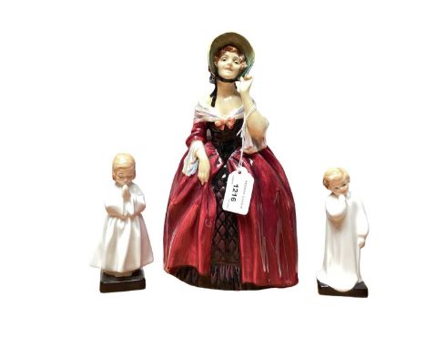 Nine Royal Doulton figures - Margery HN1413, Fair Lady HN2193, Laurianne HN2719, Lynne HN2329, Southern Belle HN2229, Charlot