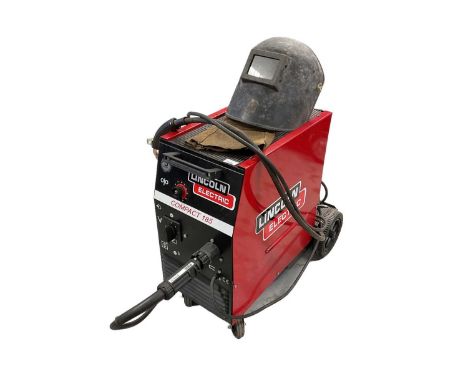Lincoln Electric Compact 185 Mig welder with mask and gloves.