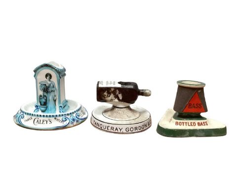 Collection of advertising related ceramic Vesta holders including Tanqueray, Gordon &amp; Co, Ask For Allsopp's, Duniva Scotc