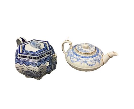 Sixteen various blue and white teapots including Spode, Wedgwood, Mintons etc