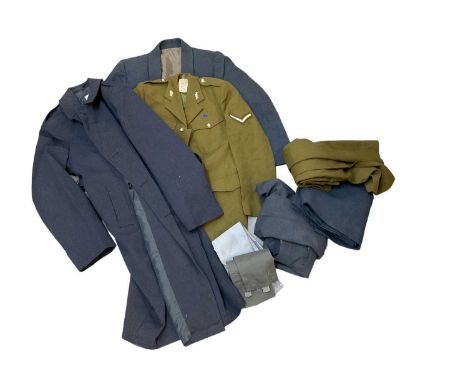 Collection of assorted post Second World War British military uniforms to include RAF and Army (1 box)