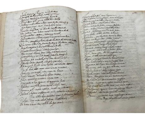 Interesting manuscript dated 1653, appears to be a section of a handwritten latin book, comprising pages 136-144, in modern b