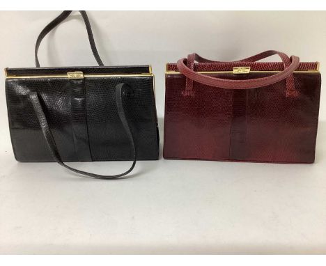 Two Mappin &amp; Webb handbags, gold tone metal evening bag, pink leather London Made bag plus one other and a selection of h