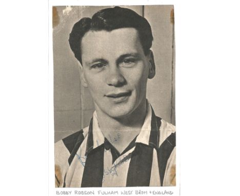 Bobby Robson signed 7x5 young image b/w newspaper photo. (18 February 1933 - 31 July 2009)was an English footballer and footb