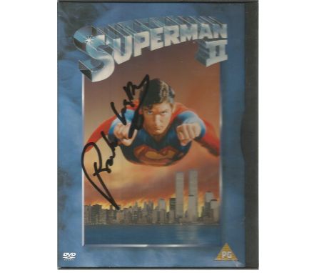 Richard Lester signed DVD sleeve of Superman II. DVD included. Good Condition. All signed pieces come with a Certificate of A