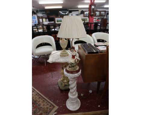 Ceramic lady lamp on stand