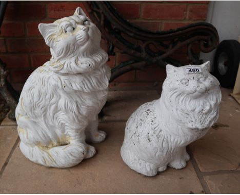 2 ceramic cats