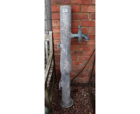 Original 18thC lead water pump with gun metal tap - Height approx 125cm