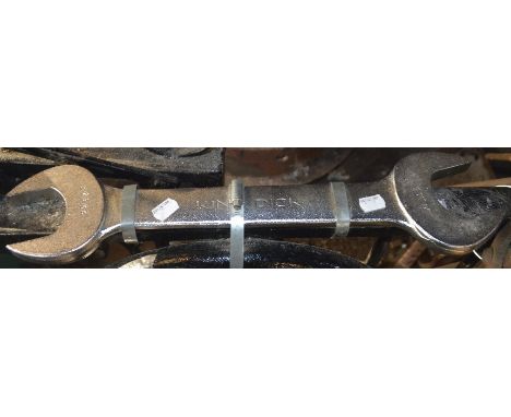 A King Dick spanner, each end inscribed 2 3/16 a/f to denote jaw size, length approx. 20".