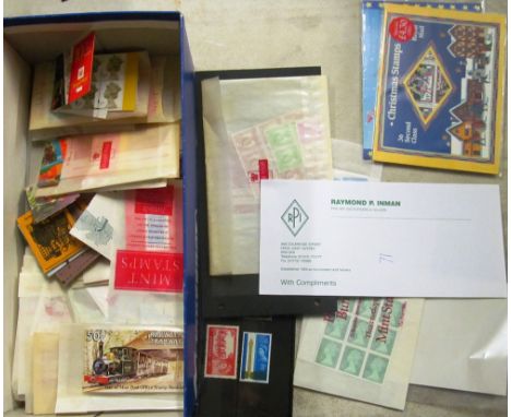 A box low value booklets and eight First Class and some older stamps