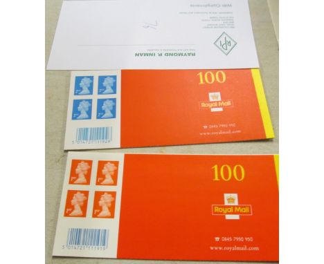 A book 100 First and book 100 Second Class stamps