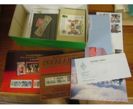 A box postcard stamps, First Day Covers et cetera