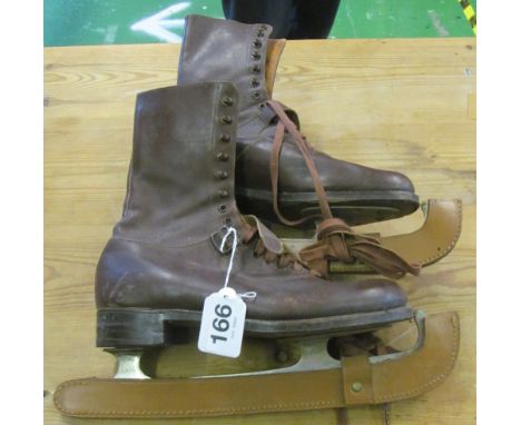 A pair of vintage ice skates