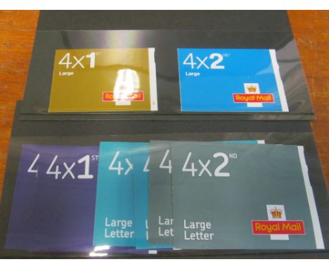 Large letter stamps; eight books of four First Class, four books of two Second Class old style, two books of four First Class
