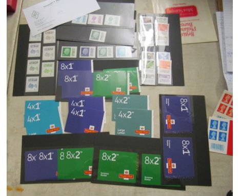 A group of barcoded First, Second and other stamps