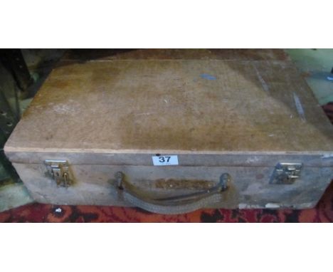 Various vintage tools in wooden case