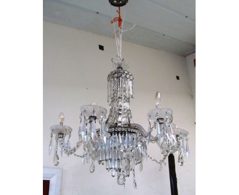 A converted chandelier with an 1850's gasolier possibly by Osler