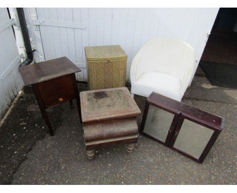 Furniture to include sewing box and commode etc