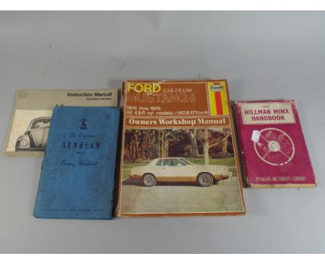 A Collection of Three Handbooks for Hillman Minx Sunbeam Mk 3 and Volkswagen Beetle Together with Workshop Manual for Ford Mu