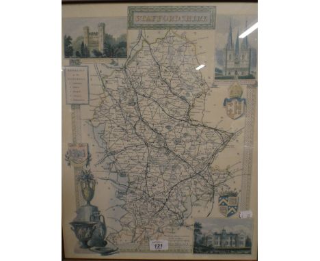 A Framed Map of Staffordshire.