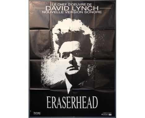 David Lynch's Eraserhead (R-1990s) French Grande film poster, folded, 47 x 63 inches .  