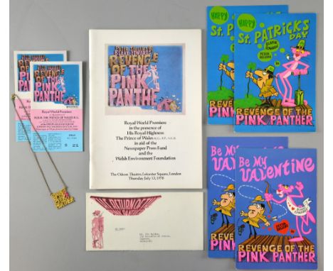 The Pink Panther - Revenge of The Pink Panther necklace given to Jim Roddan (Sound Editor) as a gift, premiere programme, tic
