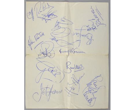 Autographs - 1964 NME Pollwinners Concert at Wembley - A cream page signed by thirteen including Paul McCartney (The Beatles)